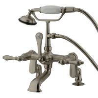 Thumbnail for Kingston Brass CC651T8 Vintage Adjustable Center Deck Mount Tub Faucet, Brushed Nickel - BNGBath