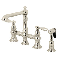 Thumbnail for Kingston Brass KS7276ALBS Kitchen Faucet with Side Sprayer, Polished Nickel - BNGBath