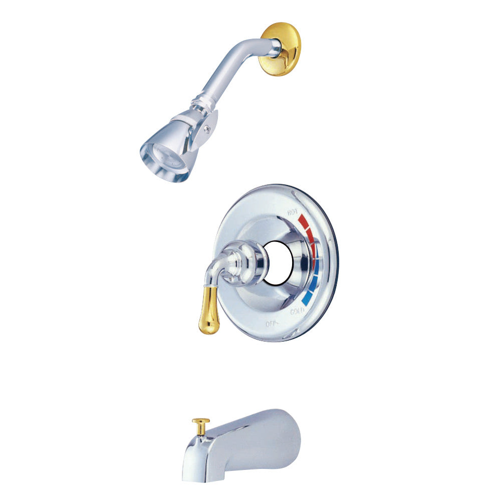 Kingston Brass GKB634T Water Saving Magellan Tub and Shower Trim, Polished Chrome with Polished Brass - BNGBath