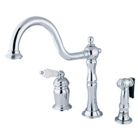Thumbnail for Kingston Brass KS1811PLBS Widespread Kitchen Faucet, Polished Chrome - BNGBath
