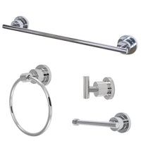 Thumbnail for Kingston Brass BAK8212478C 4-Piece Bathroom Accessories Set, Polished Chrome - BNGBath