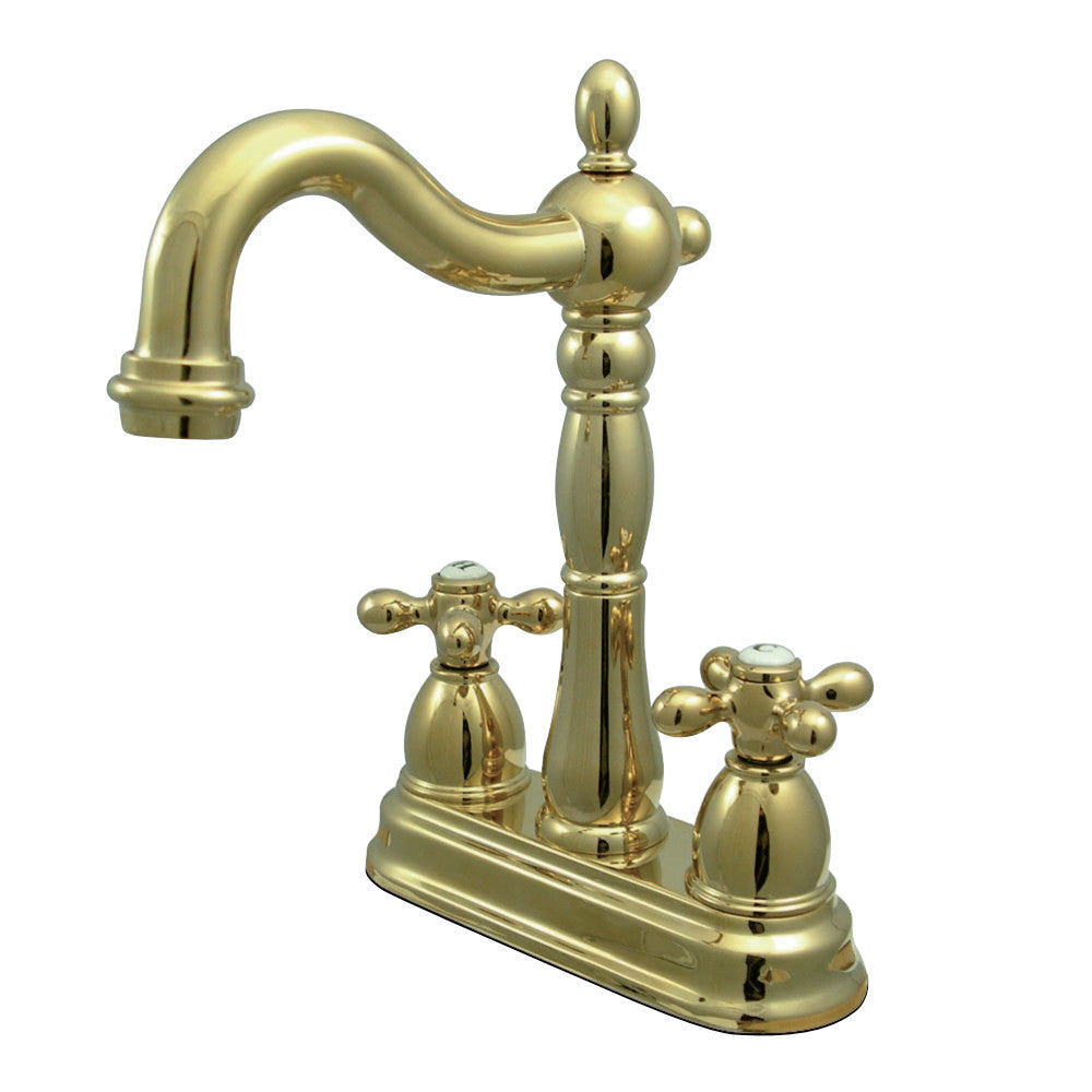 Kingston Brass KB1492AX Heritage Two-Handle Bar Faucet, Polished Brass - BNGBath