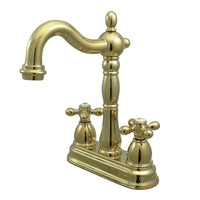 Thumbnail for Kingston Brass KB1492AX Heritage Two-Handle Bar Faucet, Polished Brass - BNGBath