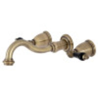 Thumbnail for Kingston Brass KS3123PKL Duchess Two-Handle Wall Mount Bathroom Faucet, Antique Brass - BNGBath