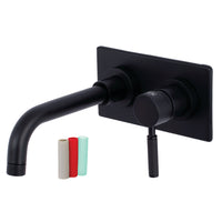 Thumbnail for Kingston Brass KS8110DKL Kaiser Single-Handle Wall Mount Bathroom Faucet, Matte Black - BNGBath