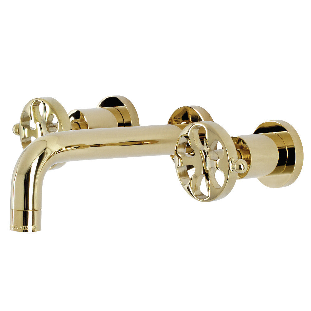 Kingston Brass KS8122RX Belknap Two-Handle Wall Mount Bathroom Faucet, Polished Brass - BNGBath