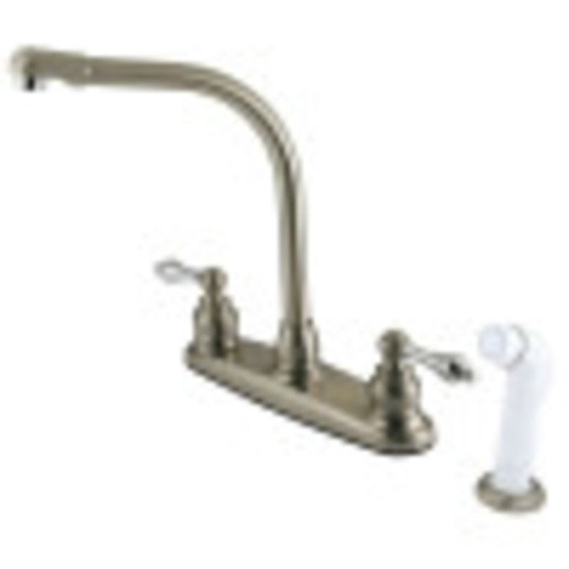 Kingston Brass KB717AL Victorian Centerset Kitchen Faucet, Brushed Nickel/Polished Chrome - BNGBath