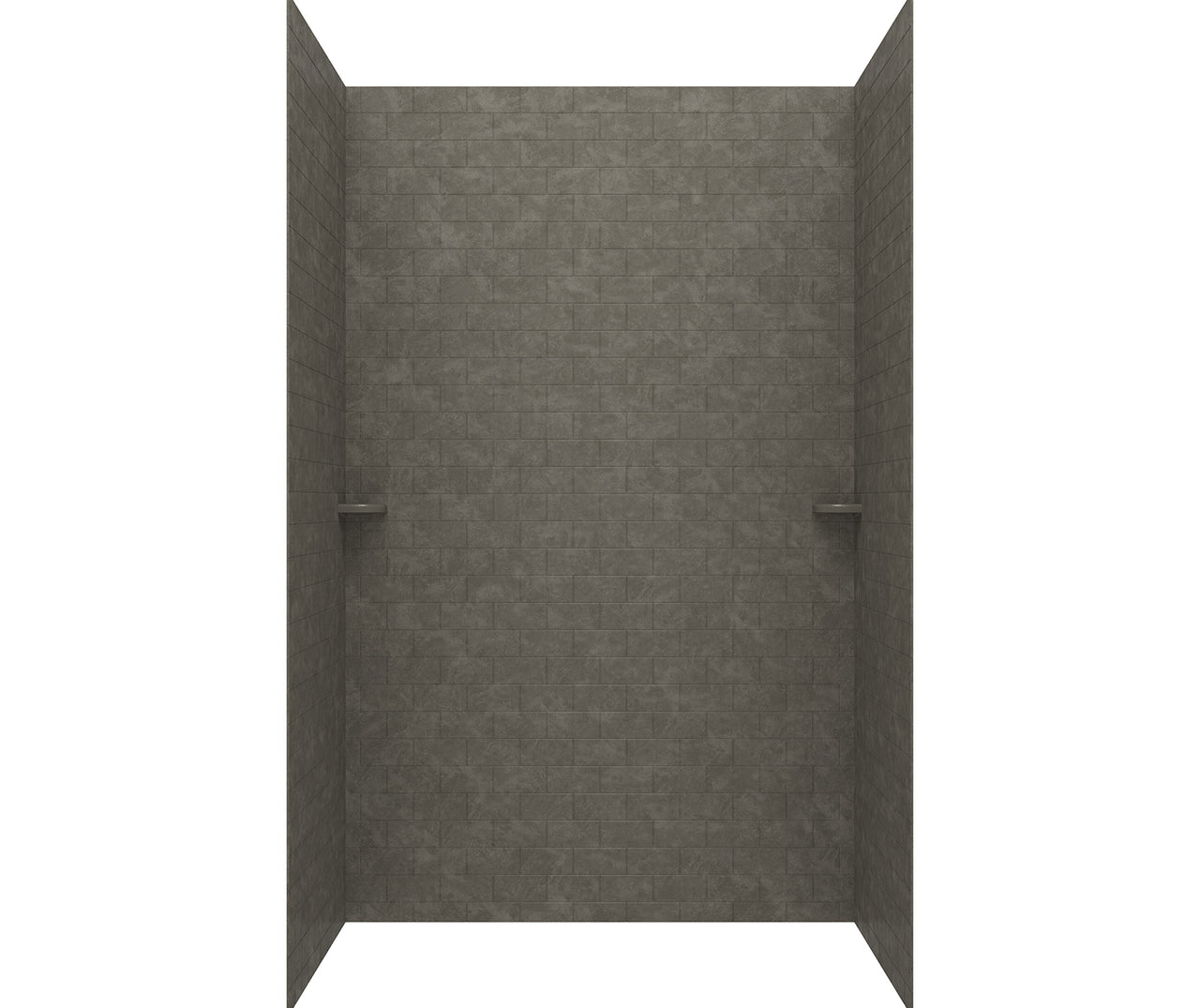 STMK72-3662 36 x 62 x 72 Swanstone Classic Subway Tile Glue up Tub Wall Kit in Charcoal Gray