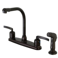 Thumbnail for Kingston Brass FB755EFLSP Centurion 8-Inch Centerset Kitchen Faucet with Sprayer, Oil Rubbed Bronze - BNGBath