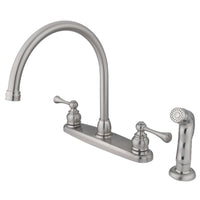Thumbnail for Kingston Brass KB728BLSP 8-Inch Centerset Kitchen Faucet, Brushed Nickel - BNGBath