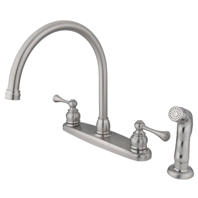 Kingston Brass KB728BLSP 8-Inch Centerset Kitchen Faucet, Brushed Nickel - BNGBath