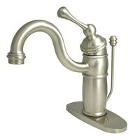 Thumbnail for Kingston Brass KB1408BL Victorian Single-Handle Bathroom Faucet with Pop-Up Drain, Brushed Nickel - BNGBath