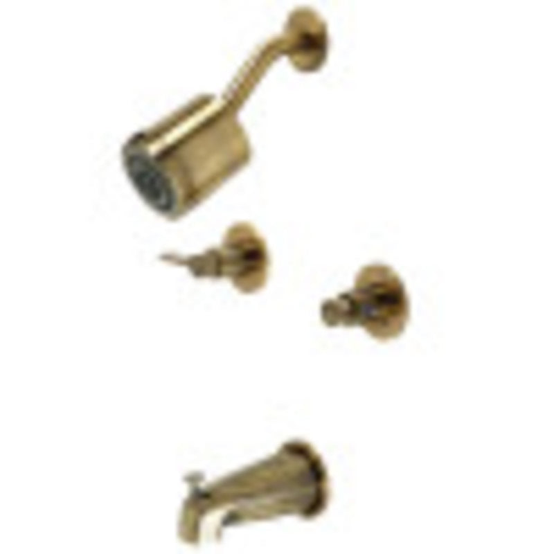 Kingston Brass KBX8143NDL NuvoFusion Two-Handle Tub and Shower Faucet, Antique Brass - BNGBath