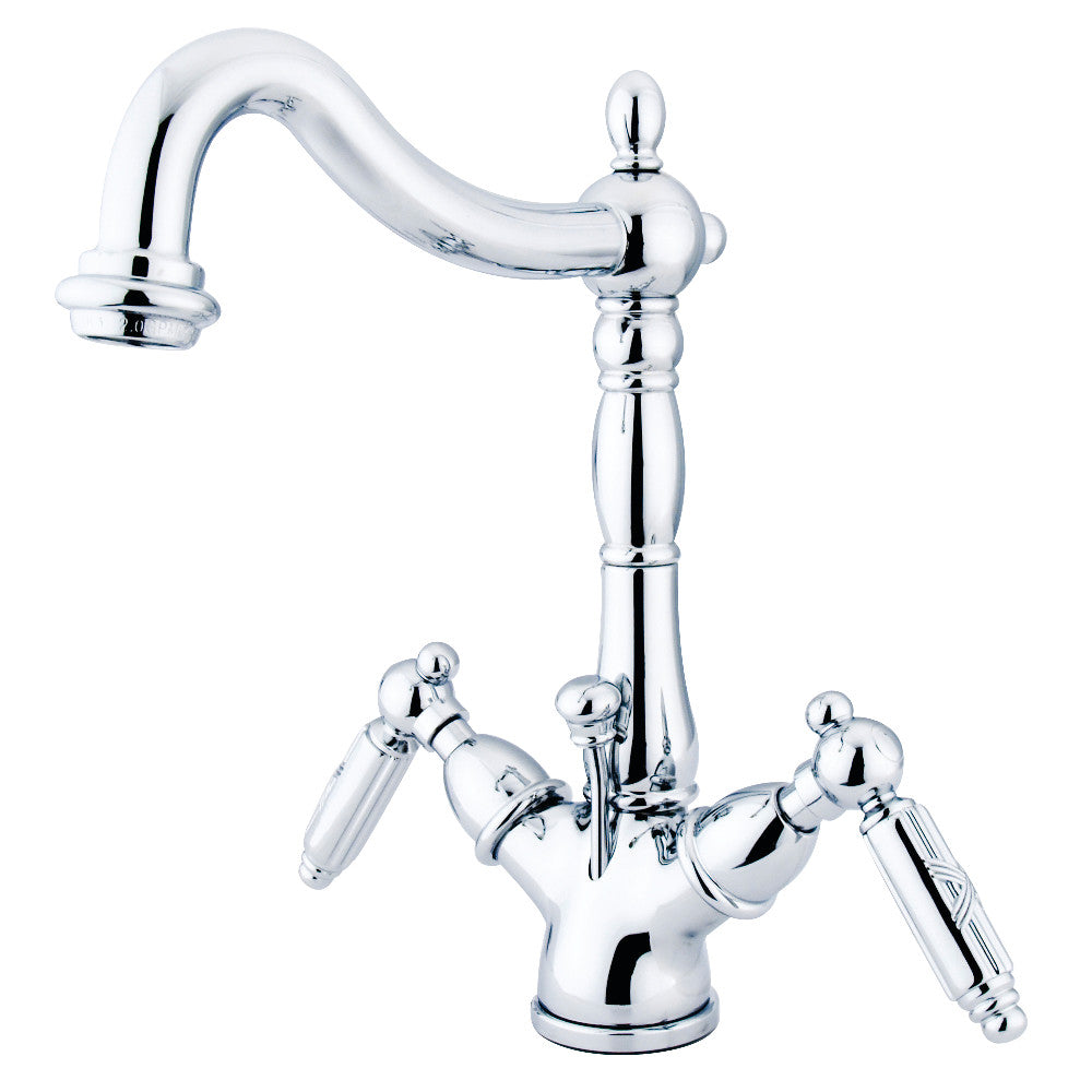 Kingston Brass KS1431GL Victorian Two-Handle Bathroom Faucet with Brass Pop-Up and Cover Plate, Polished Chrome - BNGBath