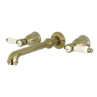 Thumbnail for Kingston Brass KS7027BPL Bel-Air 2-Handle Wall Mount Roman Tub Faucet, Brushed Brass - BNGBath