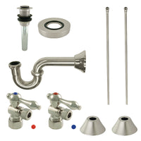 Thumbnail for Kingston Brass CC53308VKB30 Traditional Plumbing Sink Trim Kit with P-Trap and Drain, Brushed Nickel - BNGBath