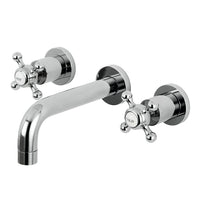 Thumbnail for Kingston Brass KS8121BX Metropolitan 2-Handle 8 in. Wall Mount Bathroom Faucet, Polished Chrome - BNGBath