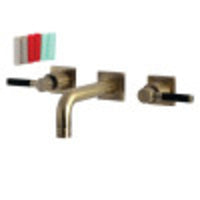Thumbnail for Kingston Brass KS6123DKL Ksiser Two-Handle Wall Mount Bathroom Faucet, Antique Brass - BNGBath