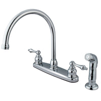 Thumbnail for Kingston Brass KB721ALSP Vintage 8-Inch Centerset Kitchen Faucet, Polished Chrome - BNGBath