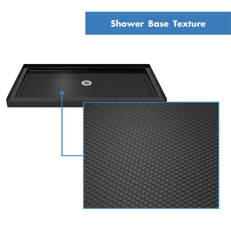 DreamLine Charisma 36 in. D x 60 in. W x 78 3/4 in. H Frameless Bypass Sliding Shower Door and SlimLine Shower Base Kit - BNGBath