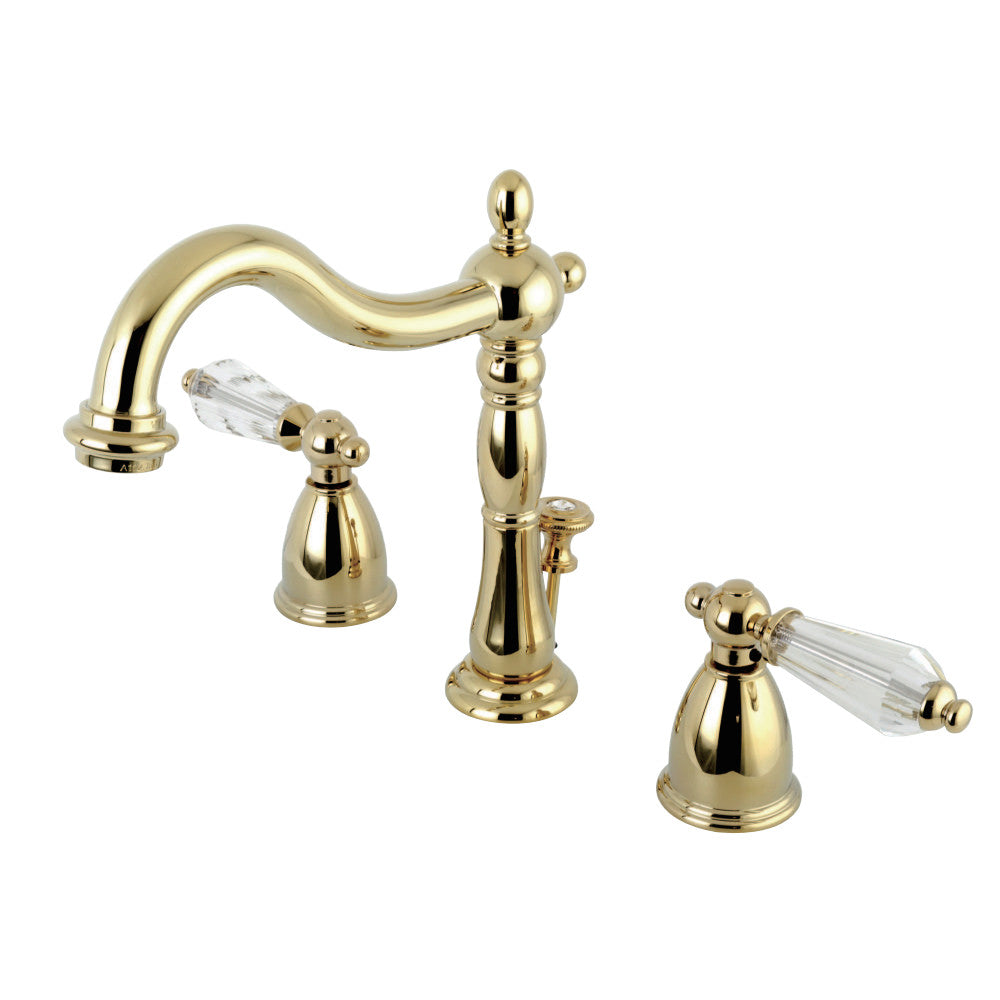 Kingston Brass KB1972WLL Wilshire Widespread Bathroom Faucet with Brass Pop-Up, Polished Brass - BNGBath