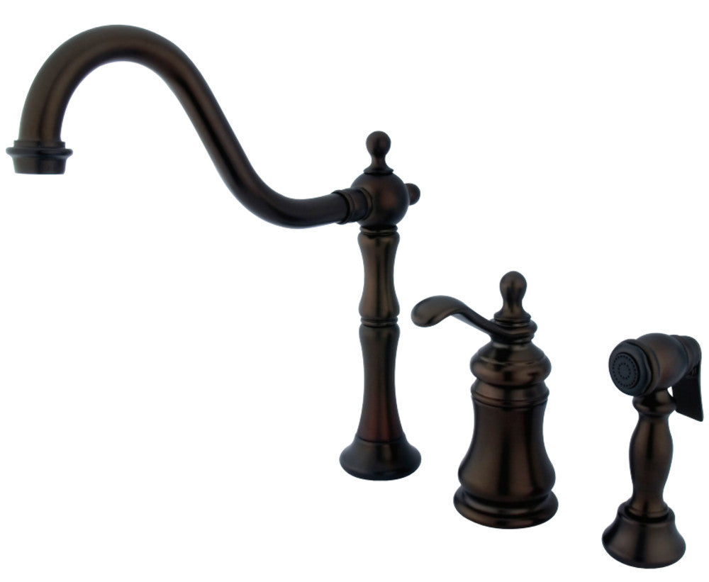 Kingston Brass KS7805TPLBS Widespread Kitchen Faucet, Oil Rubbed Bronze - BNGBath