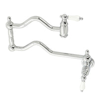 Thumbnail for Kingston Brass KS2101PL Heritage Wall Mount Pot Filler, Polished Chrome - BNGBath