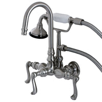 Thumbnail for Aqua Vintage AE7T8FL Royale Wall Mount Clawfoot Tub Faucet, Brushed Nickel - BNGBath