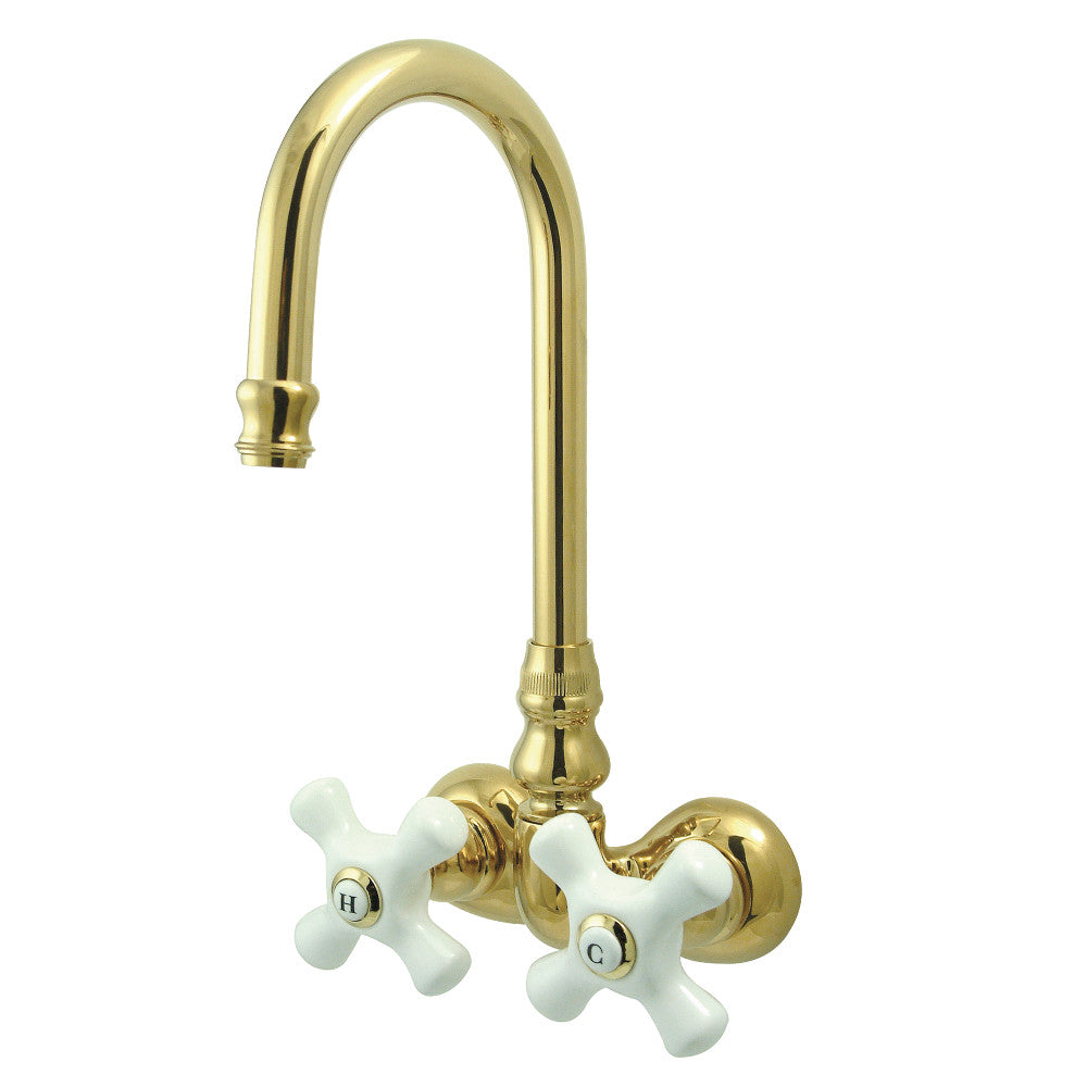 Kingston Brass CC79T2 Vintage 3-3/8-Inch Wall Mount Tub Faucet, Polished Brass - BNGBath