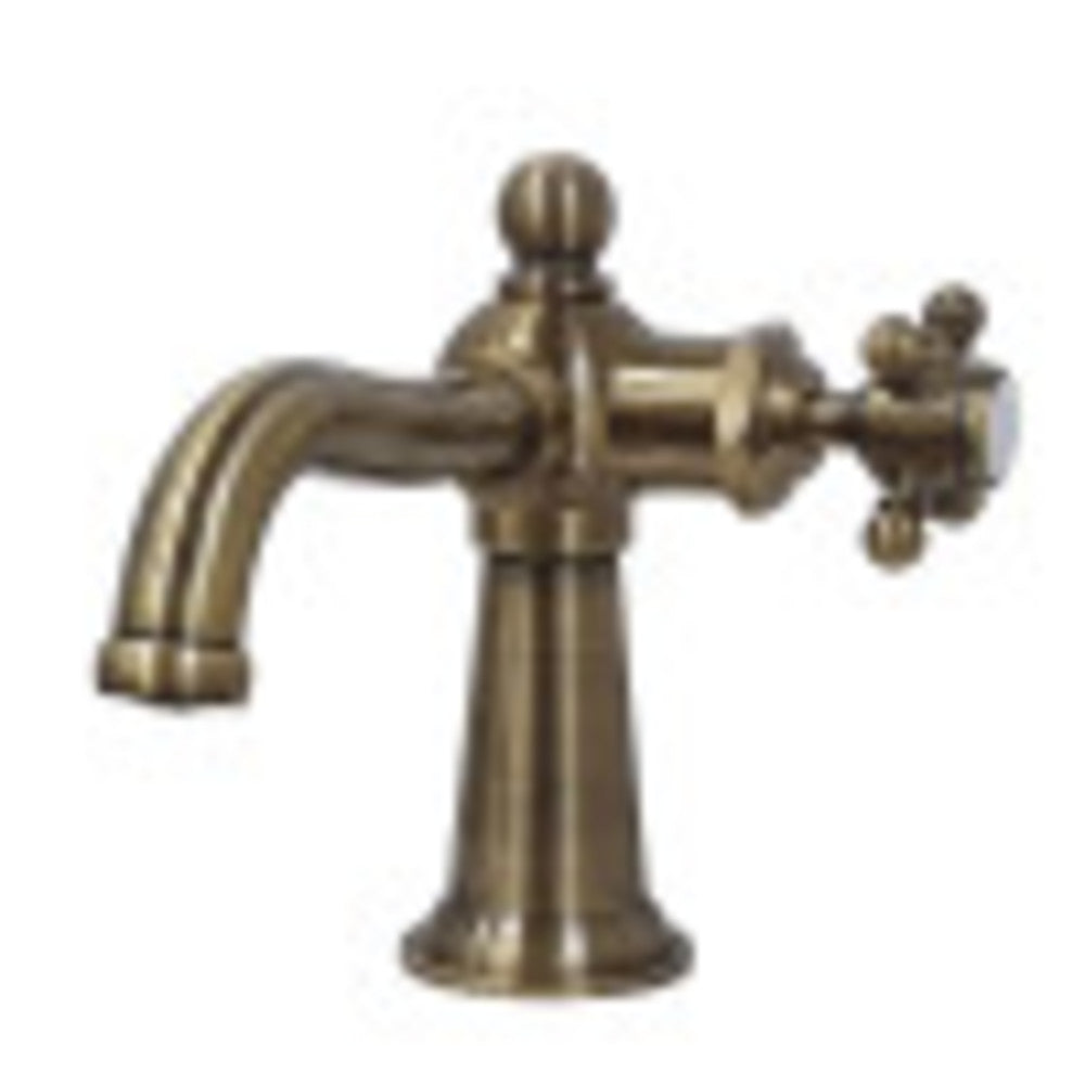 Kingston Brass KS154BXAB Nautical Single-Handle Bathroom Faucet with Push Pop-Up, Antique Brass - BNGBath