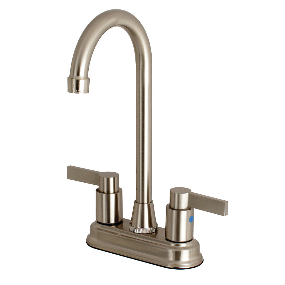 Kingston Brass FB498NDL 4-Inch Centerset High-Arch Bar Faucet, Brushed Nickel - BNGBath