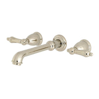 Thumbnail for Kingston Brass KS7126AL 8-Inch Center Wall Mount Bathroom Faucet, Polished Nickel - BNGBath