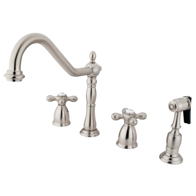 Kingston Brass KB1798AXBS Widespread Kitchen Faucet, Brushed Nickel - BNGBath