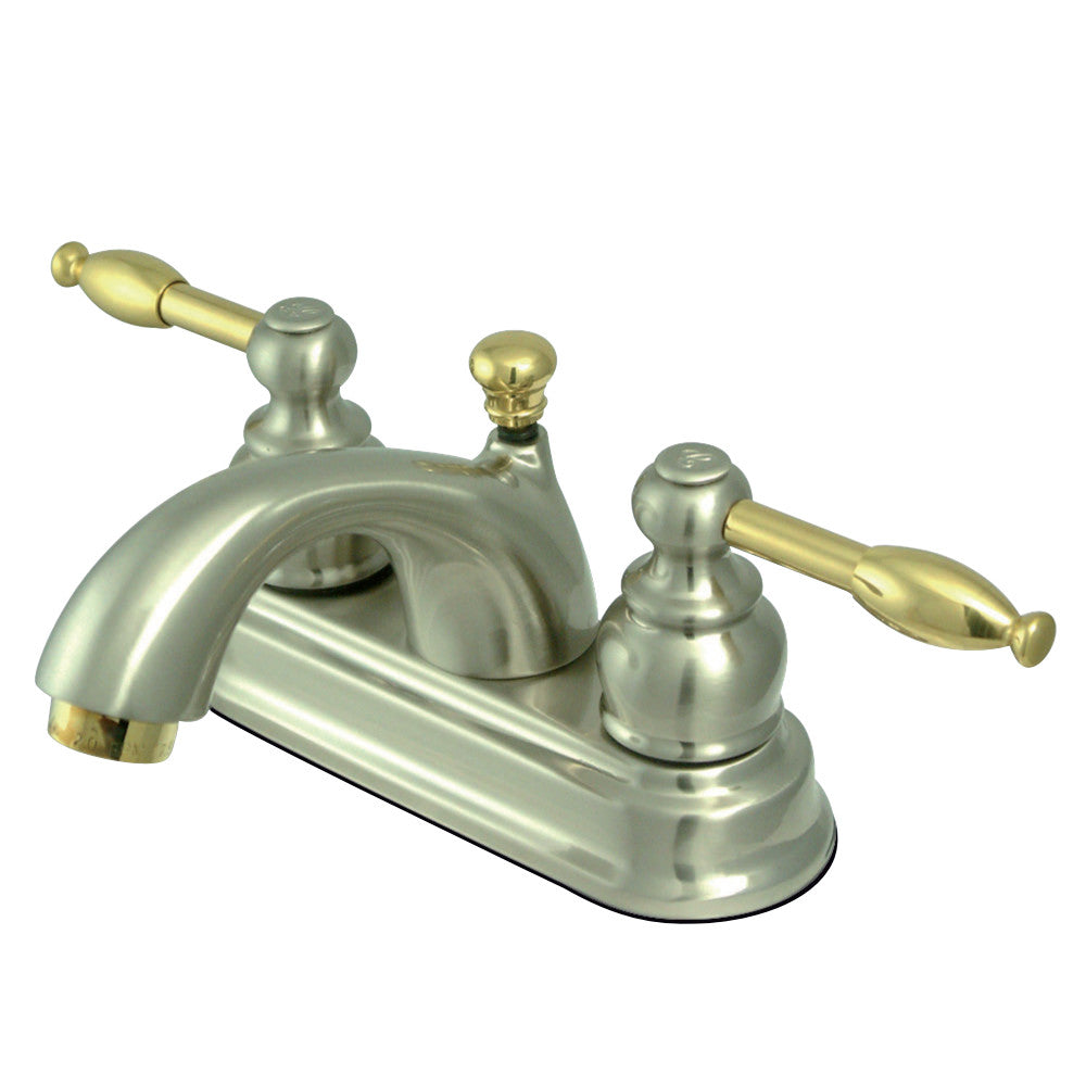 Kingston Brass KB2609KL 4 in. Centerset Bathroom Faucet, Brushed Nickel/Polished Brass - BNGBath