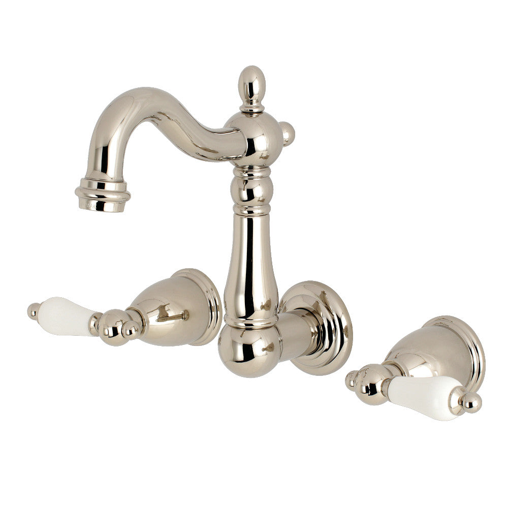 Kingston Brass KS1226PL 8-Inch Center Wall Mount Bathroom Faucet, Polished Nickel - BNGBath