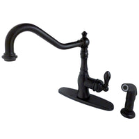 Thumbnail for Gourmetier GSY7705ACLSP American Classic Single-Handle Kitchen Faucet with Brass Sprayer, Oil Rubbed Bronze - BNGBath