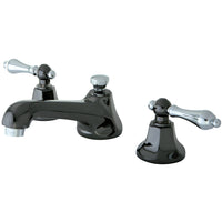 Thumbnail for Kingston Brass NS4467AL Widespread Bathroom Faucet, Black Stainless Steel/Polished Chrome - BNGBath