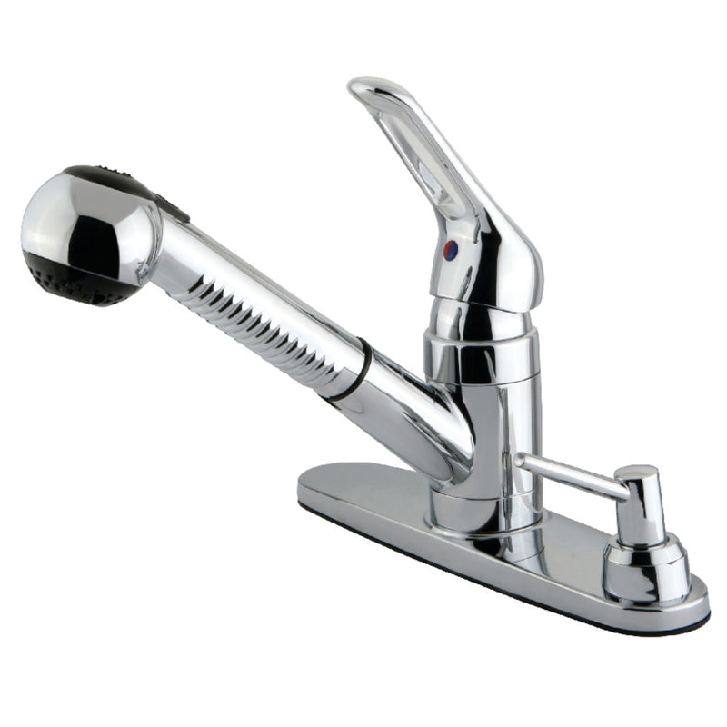 Kingston Brass KB701SPDK Pull-Out Kitchen Faucet, Polished Chrome - BNGBath