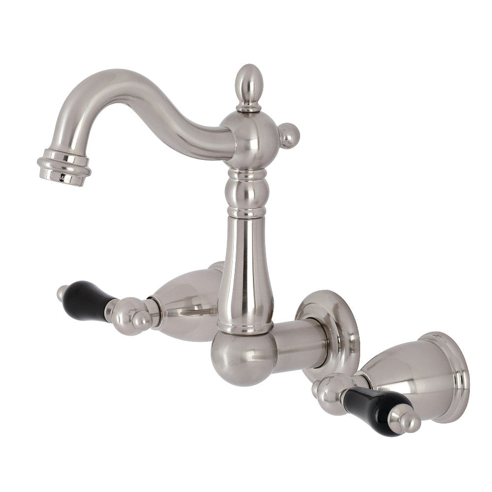 Kingston Brass KS1228PKL Duchess Two-Handle Wall Mount Bathroom Faucet, Brushed Nickel - BNGBath