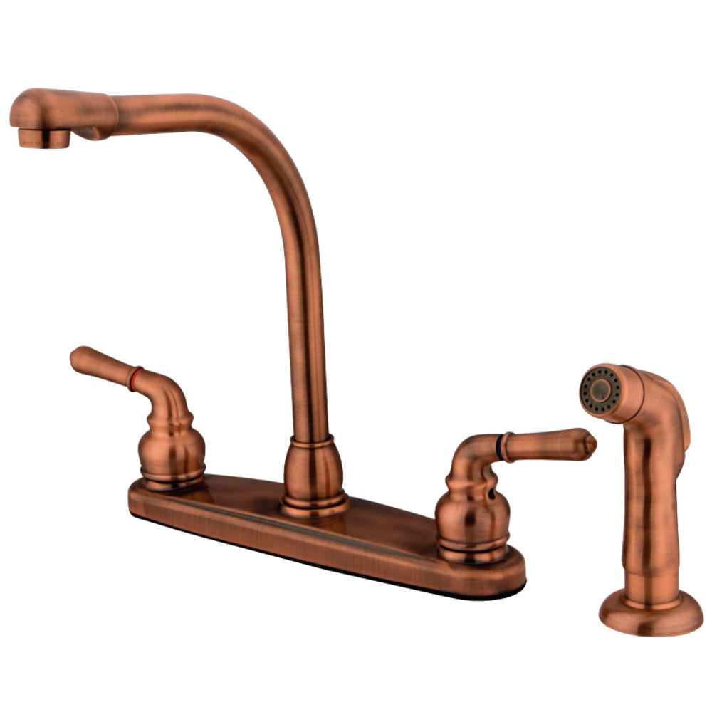 Kingston Brass KB756SP Magellan Centerset Kitchen Faucet, Antique Copper - BNGBath