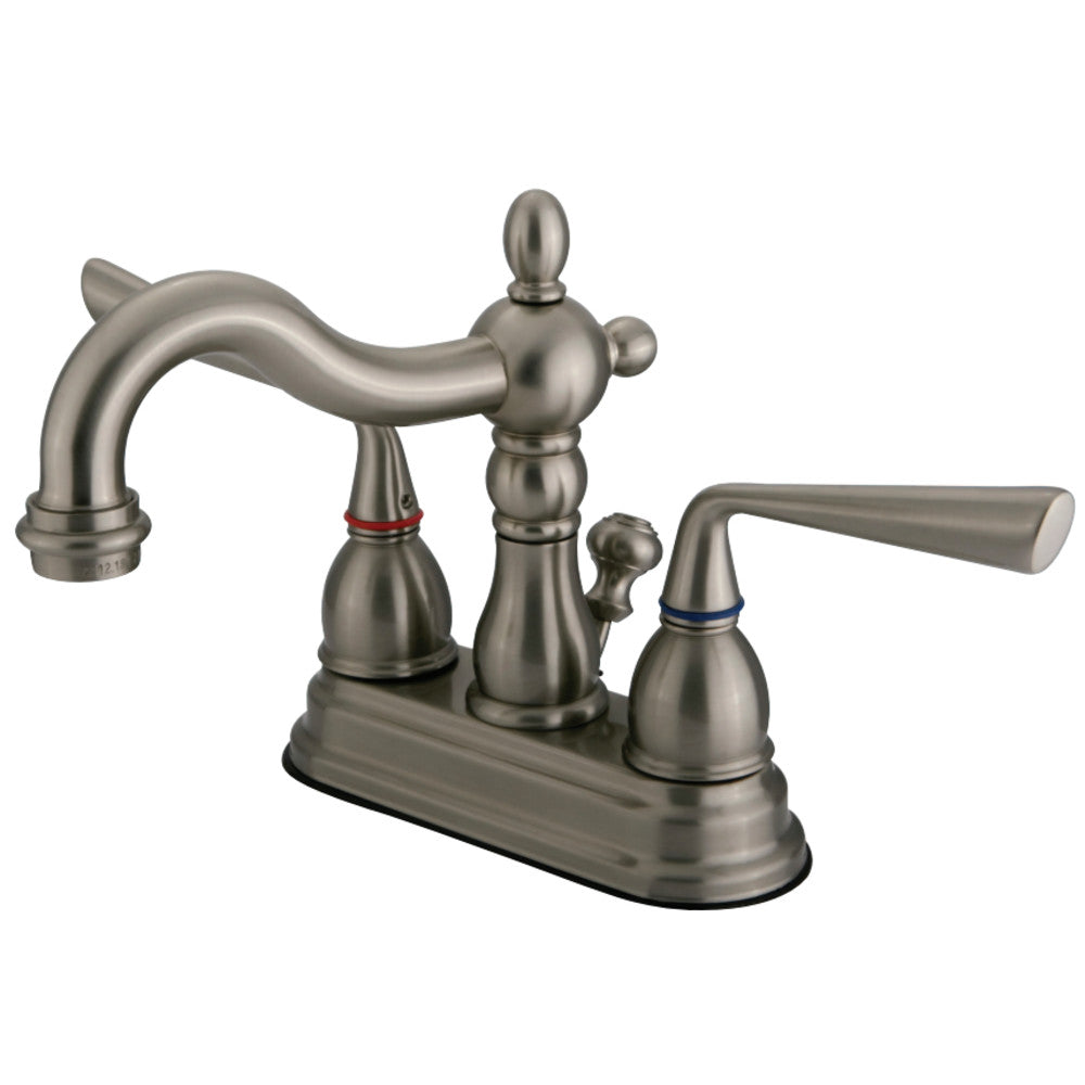 Kingston Brass KS1608ZL 4 in. Centerset Bathroom Faucet, Brushed Nickel - BNGBath