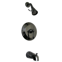 Thumbnail for Kingston Brass NB3630AL Water Onyx Pressure Balanced Tub & Shower Faucet with Metal Lever Handle, Black Stainless Steel - BNGBath