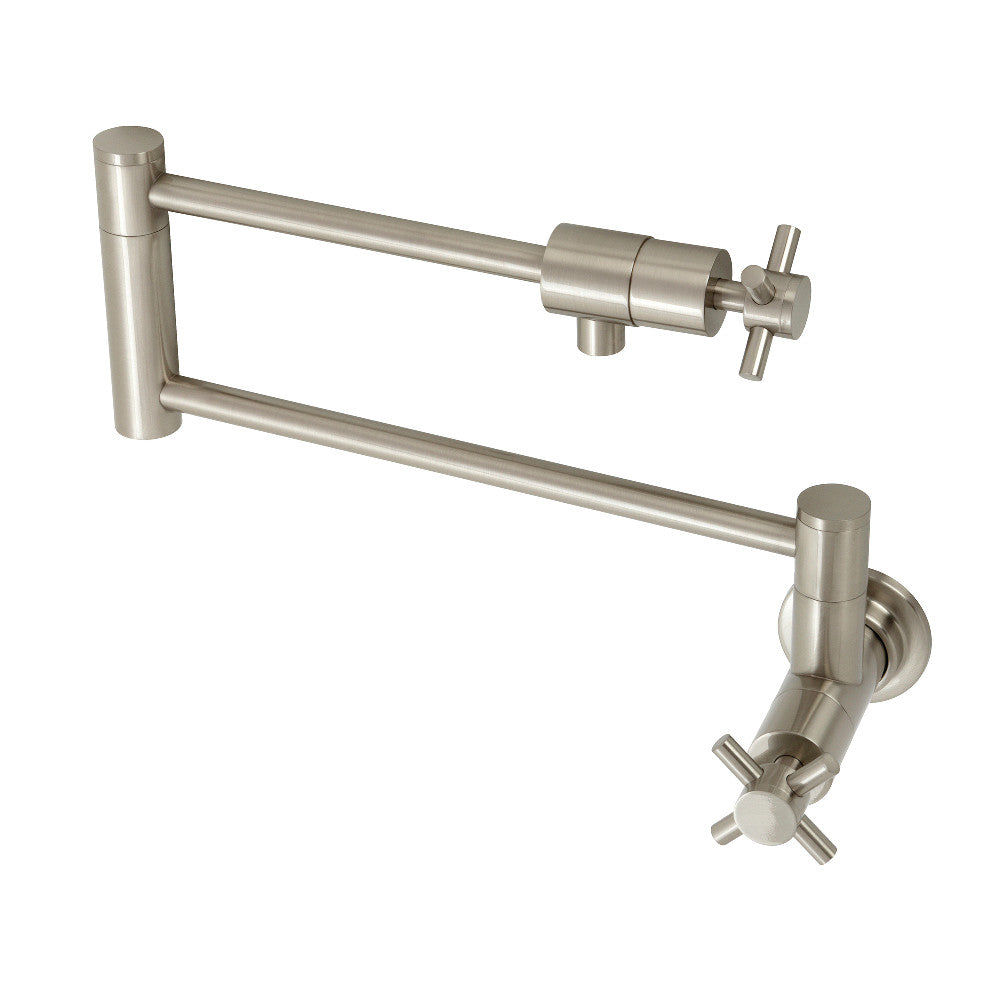 Kingston Brass KS4108DX Concord Wall Mount Pot Filler, Brushed Nickel - BNGBath