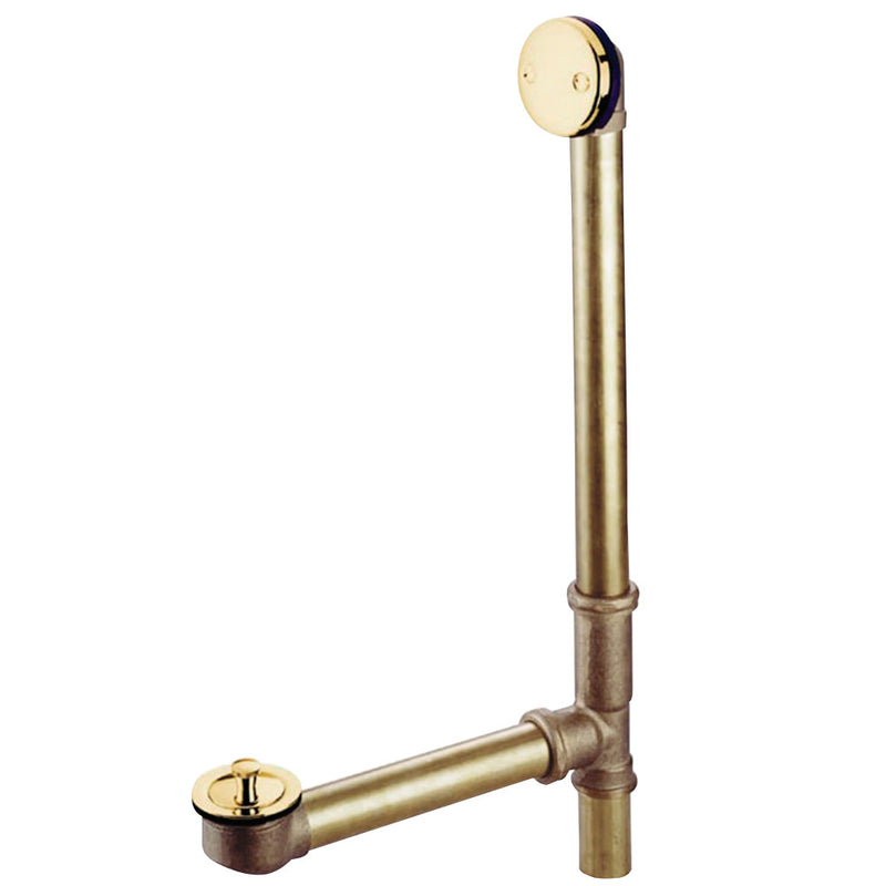 Kingston Brass PDLL3162 16" Tub Waste with Overflow with Lift and Lock Drain, Polished Brass - BNGBath