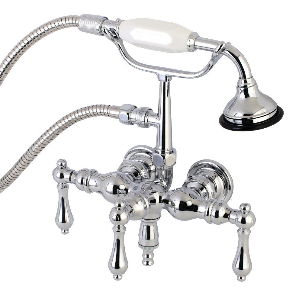 Aqua Vintage AE20T1 Vintage 3-3/8 Inch Wall Mount Tub Faucet with Hand Shower, Polished Chrome - BNGBath