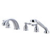 Thumbnail for Kingston Brass KS13615AL Heritage Roman Tub Faucet with Hand Shower, Polished Chrome - BNGBath