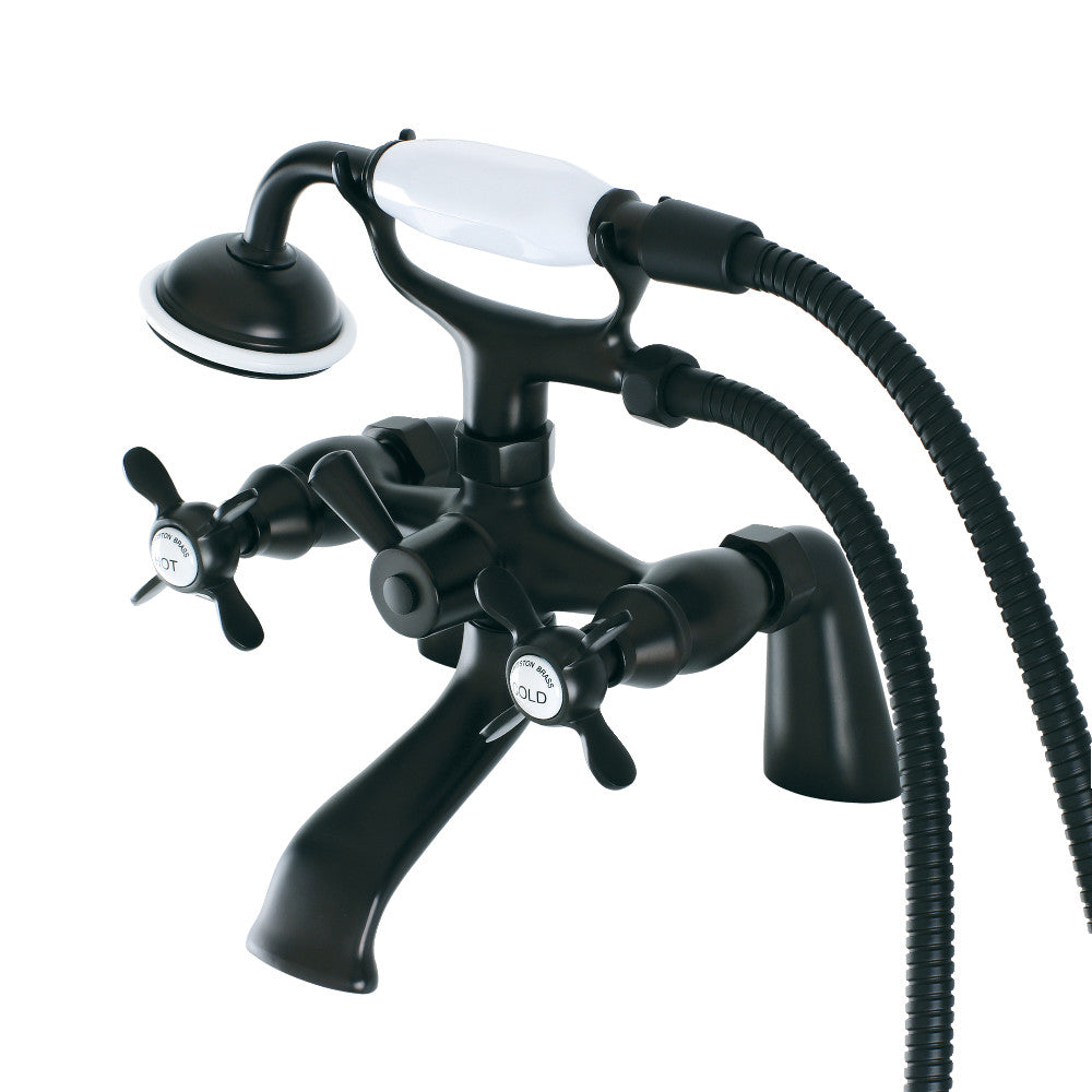 Kingston Brass KS287MB Essex Clawfoot Tub Faucet with Hand Shower, Matte Black - BNGBath