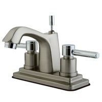 Thumbnail for Kingston Brass KS8647DL 4 in. Centerset Bathroom Faucet, Brushed Nickel/Polished Chrome - BNGBath