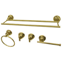 Thumbnail for Kingston Brass BAH821318478PB Concord 5-Piece Bathroom Accessory Set, Polished Brass - BNGBath