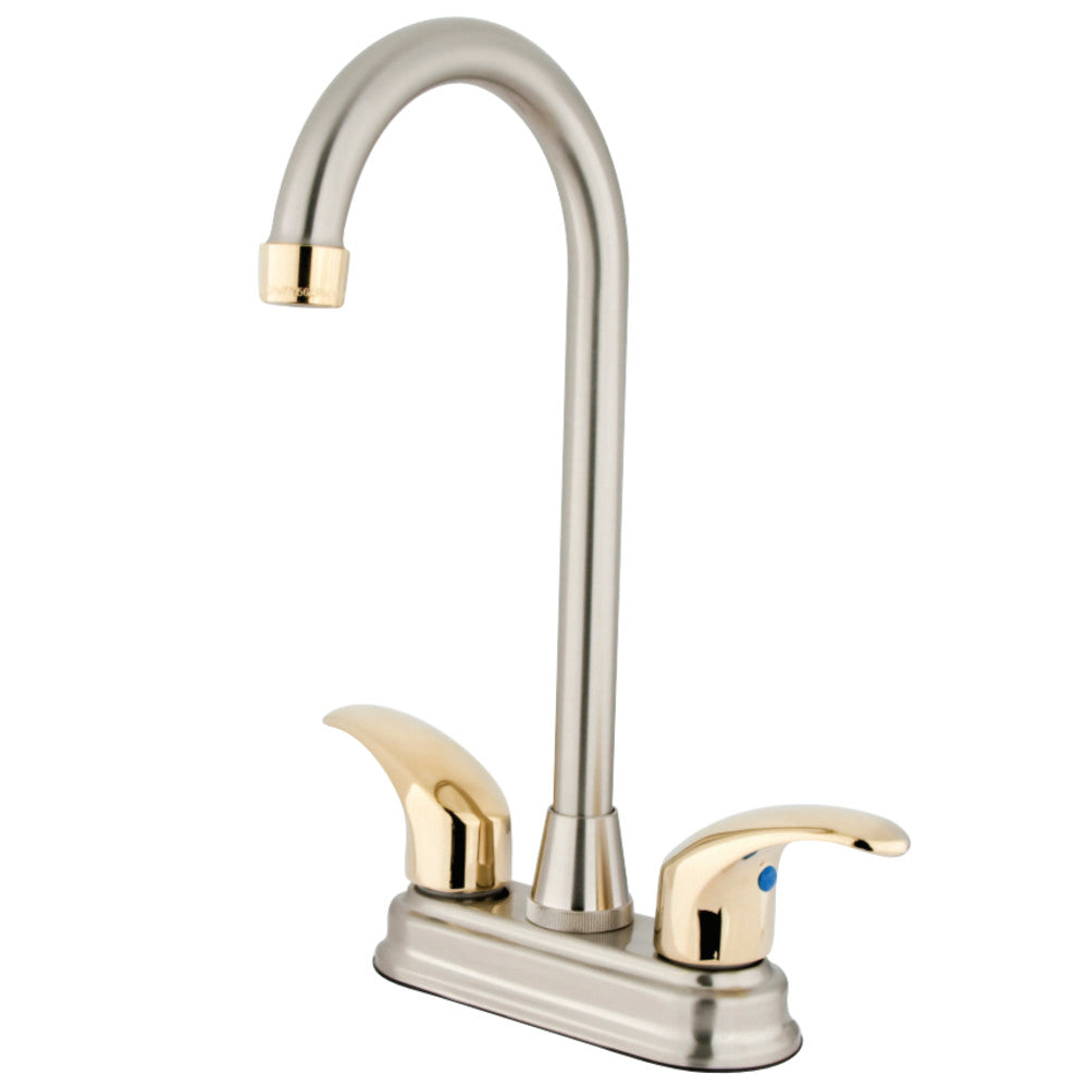 Kingston Brass KB6499LL Legacy 4" Centerset Bar Faucet, Brushed Nickel/Polished Brass - BNGBath